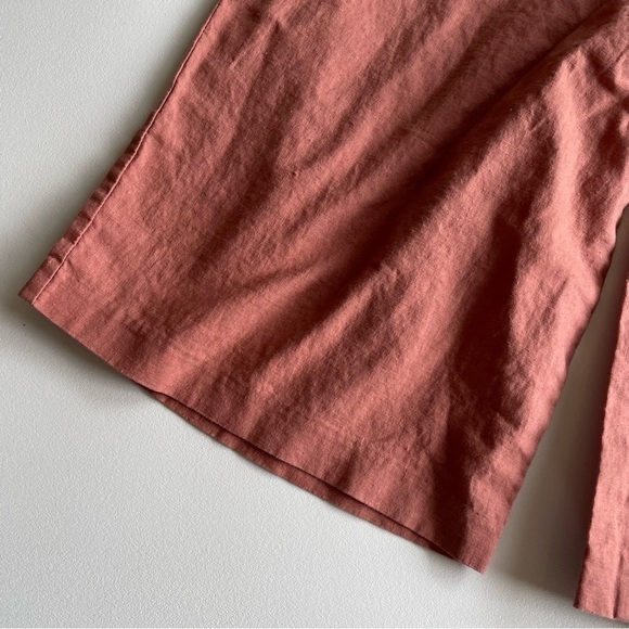 Asos Tailored Linen Culotte In Salmon Pink Cropped Size 4 - Picture 5 of 12